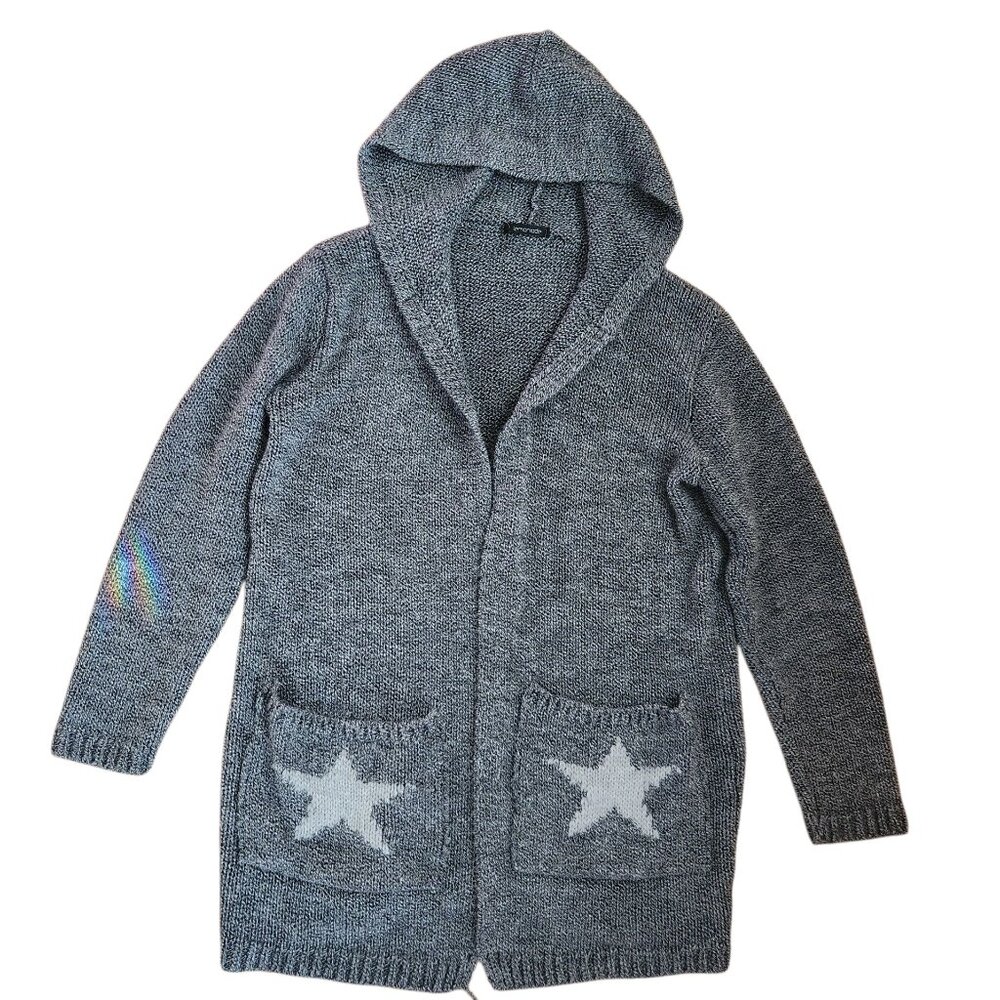 LEMONIADE Cozy Long Gray Hooded Cardigan – Size S